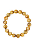 Colored Gold Tiger Eye Stone Stretch Bracelet B2973-10MM