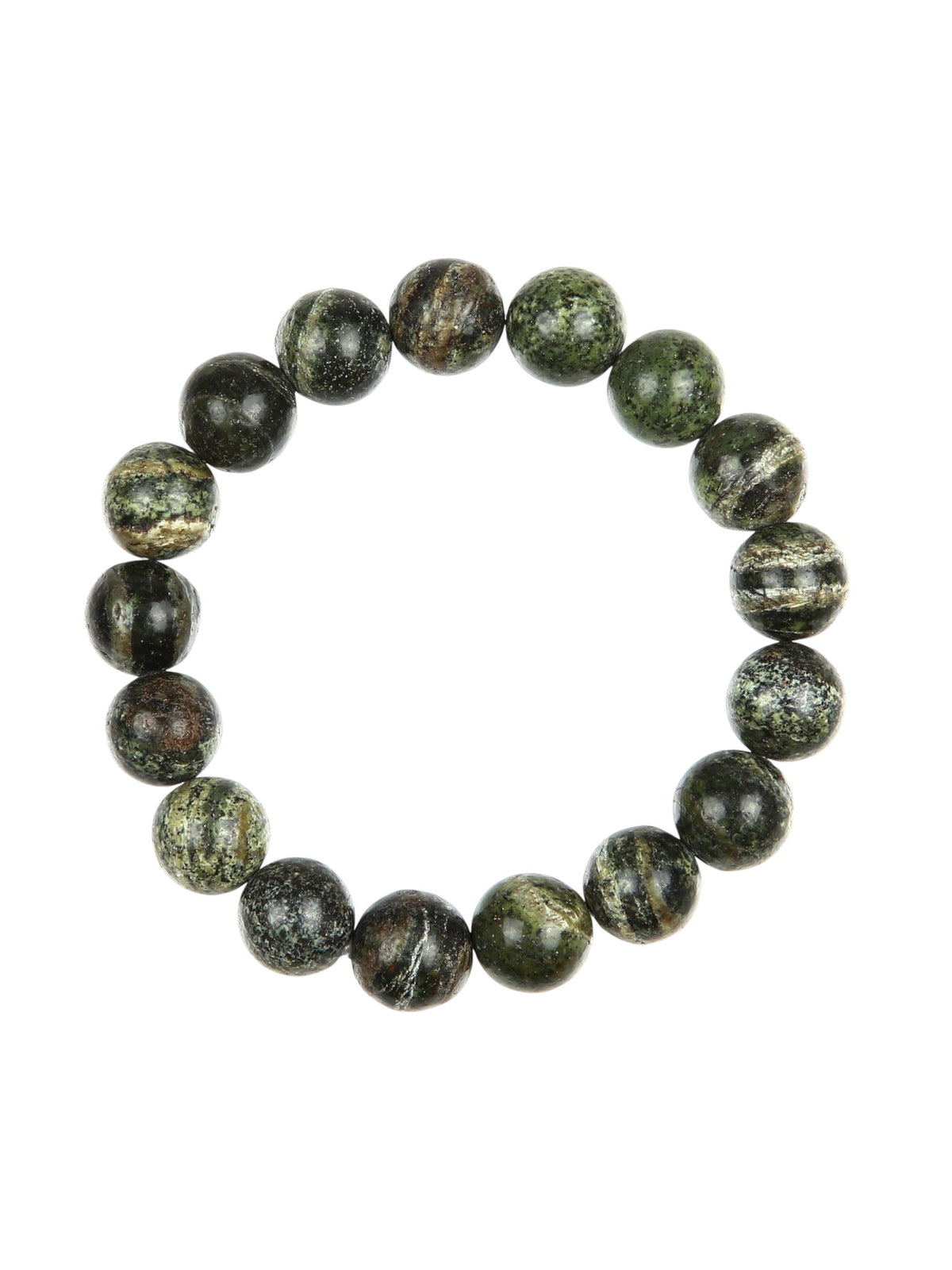 Green Zebra Jasper Stone Stretch Bracelet B2978-10MM