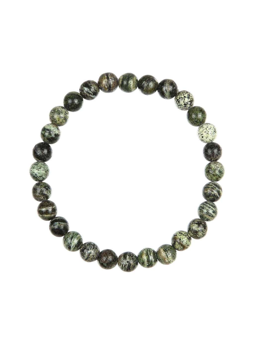 Green Zebra Jasper Stone Stretch Bracelet B2978-10MM - view 2