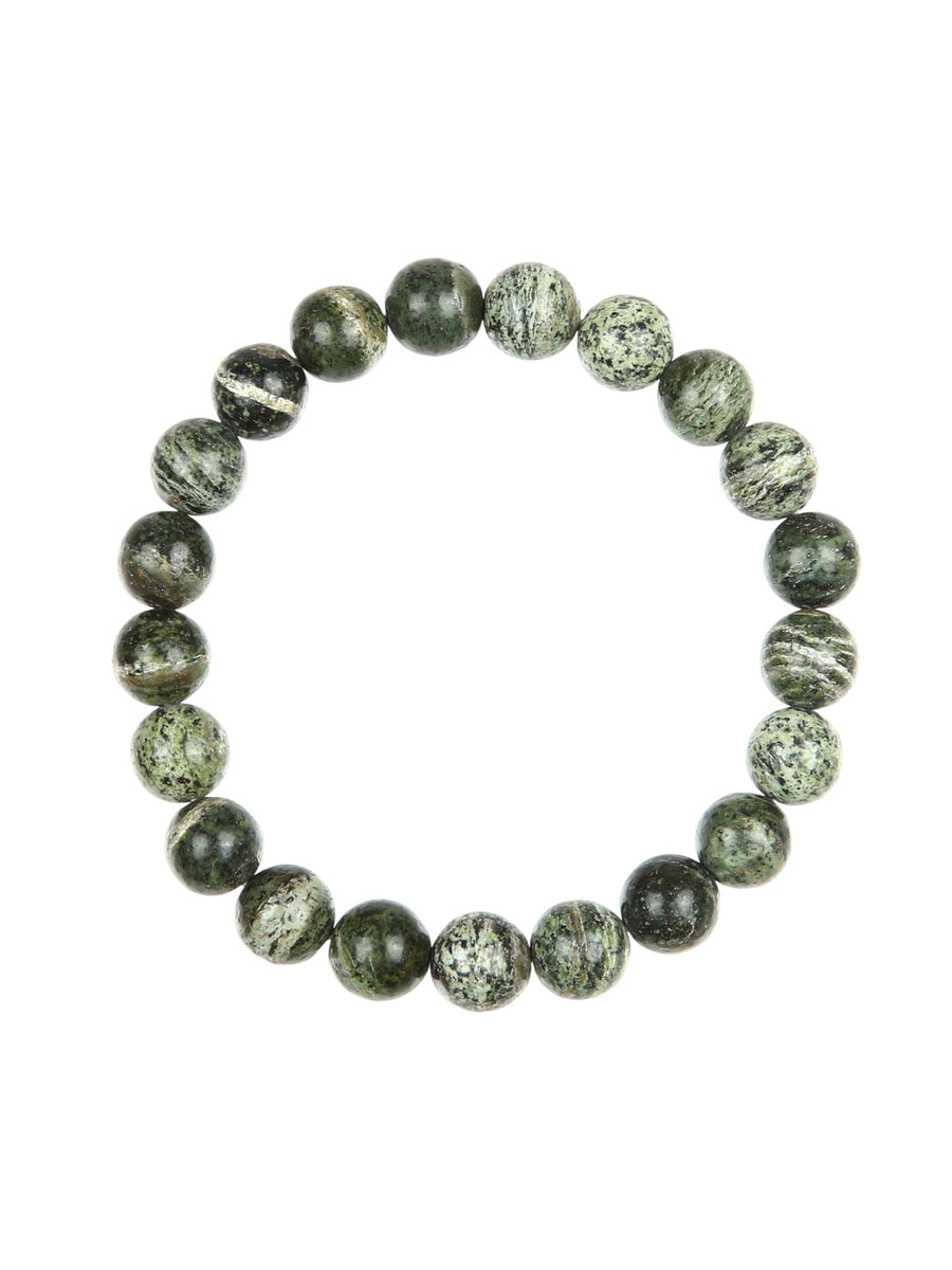 Green Zebra Jasper Stone Stretch Bracelet B2978-8MM