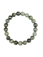 Green Zebra Jasper Stone Stretch Bracelet B2978-10MM - view 3