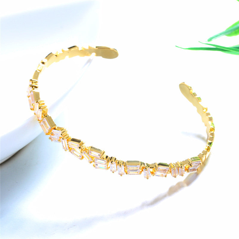 Zircon Copper Cuff Bracelet B3007