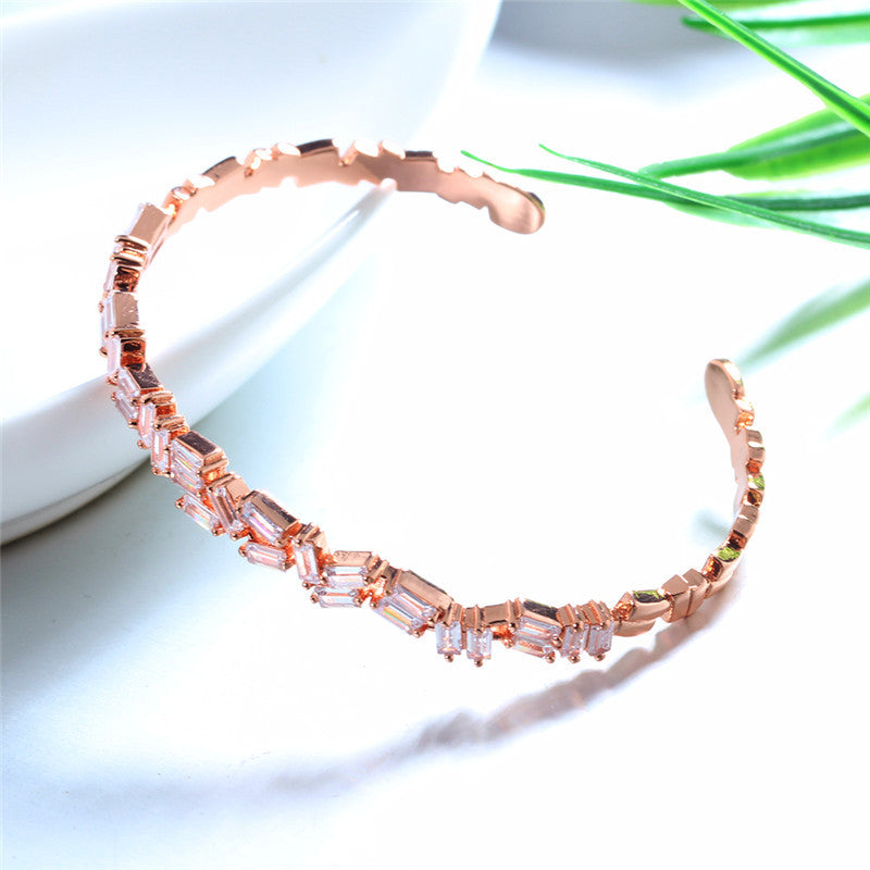 Zircon Copper Cuff Bracelet B3007