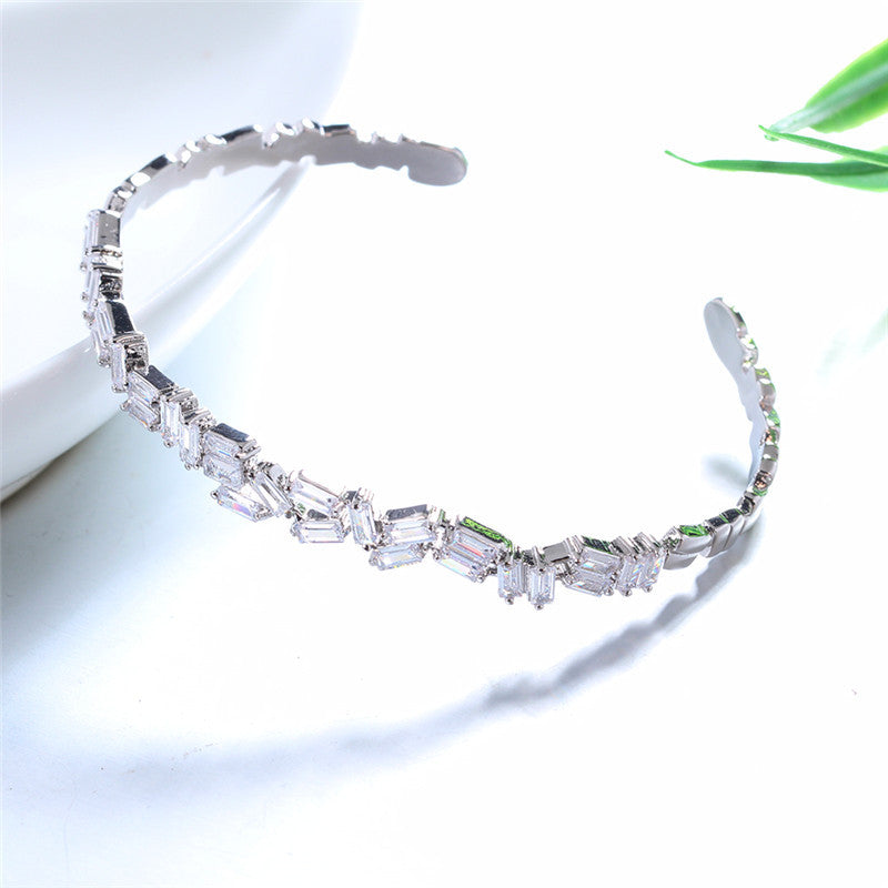 Zircon Copper Cuff Bracelet B3007