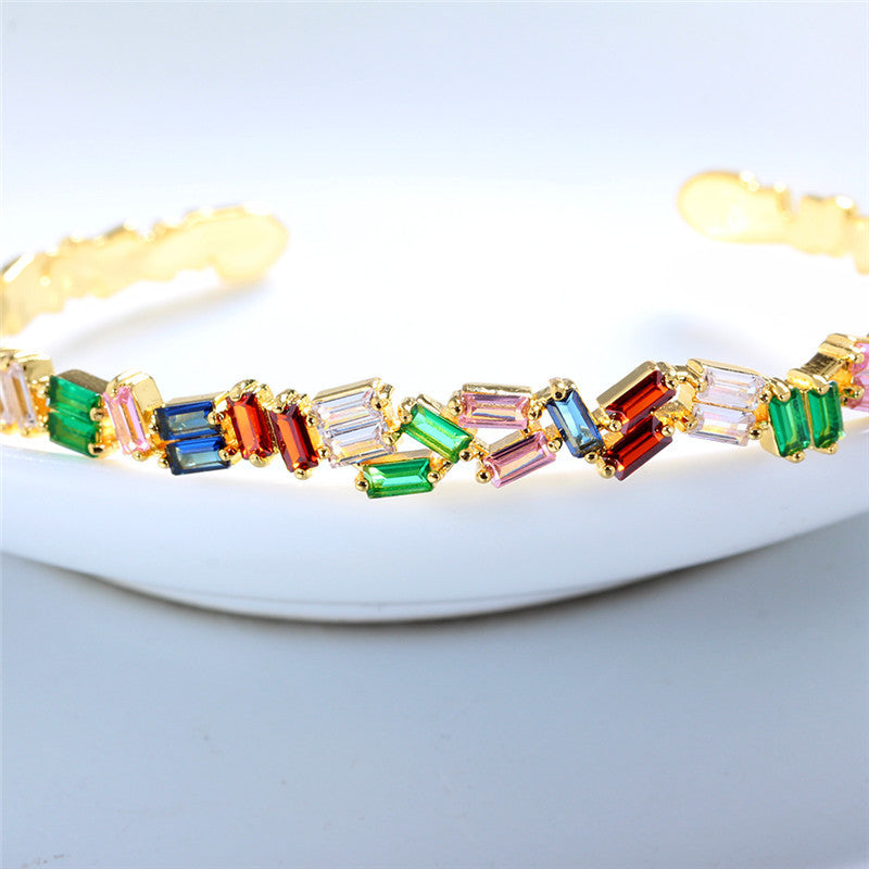 Zircon Copper Cuff Bracelet B3007