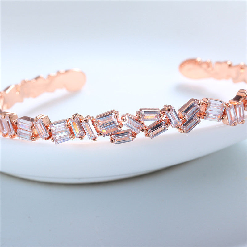 Zircon Copper Cuff Bracelet B3007