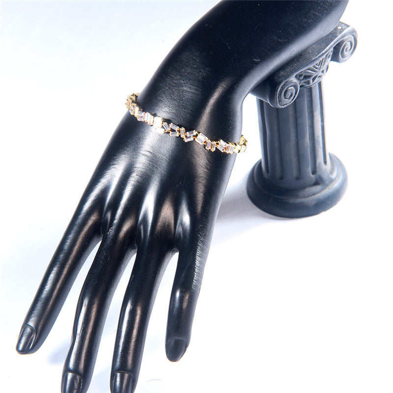 Zircon Copper Cuff Bracelet B3007