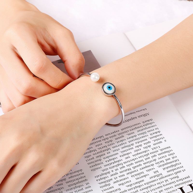 Evil Eye Stainless Steel Cuff B3142