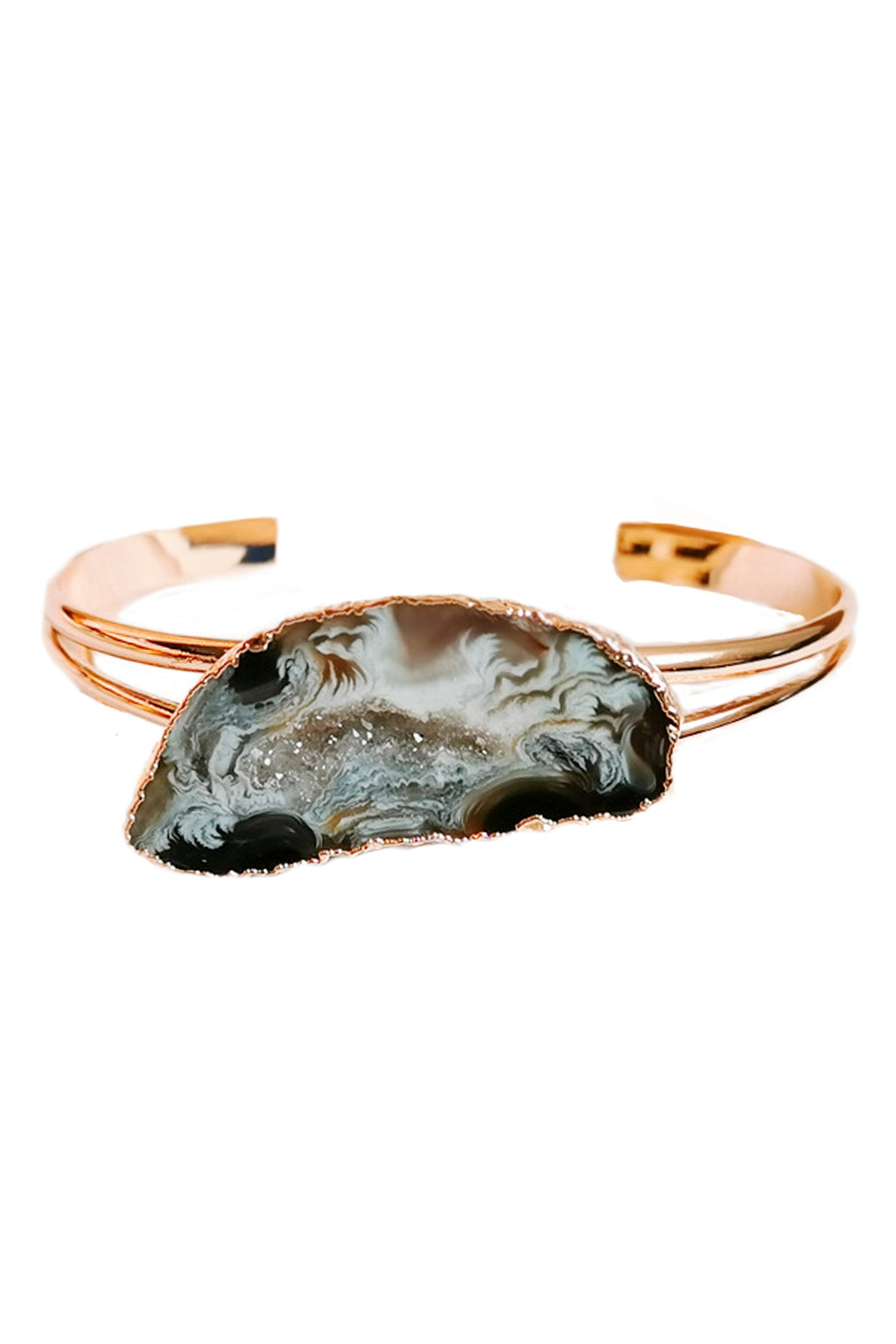 Druzy Stone Alloy Cuff Bracelet B3173