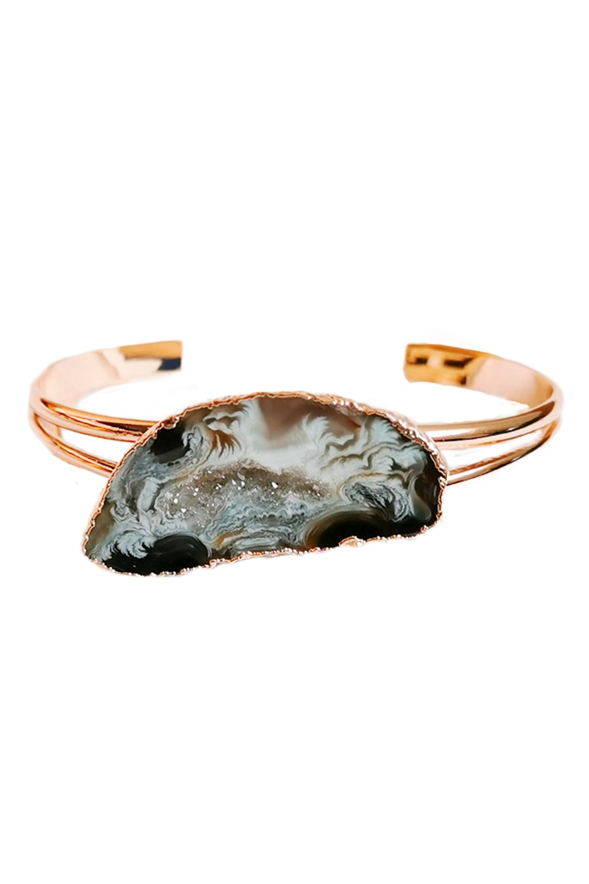 Druzy Stone Alloy Cuff Bracelet B3173