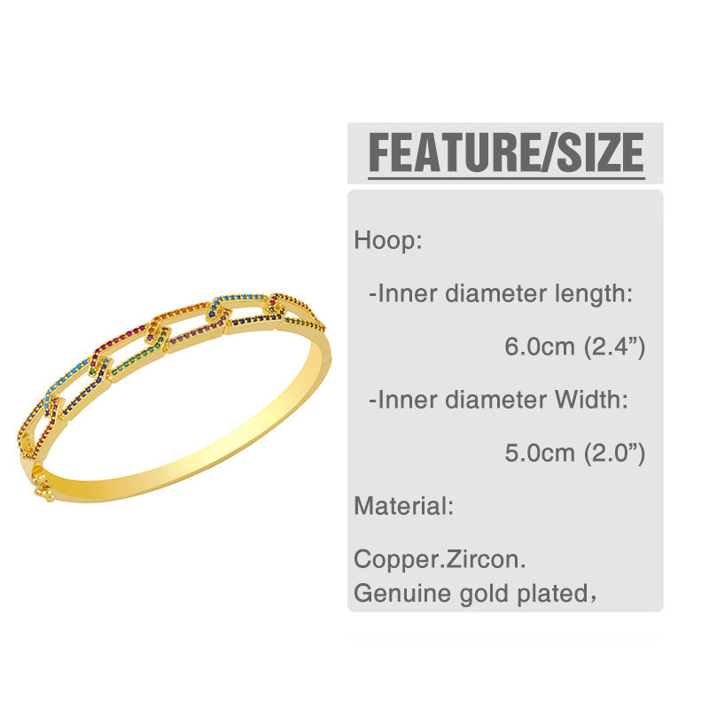 Heart Zircon Cuff Bracelet B3186