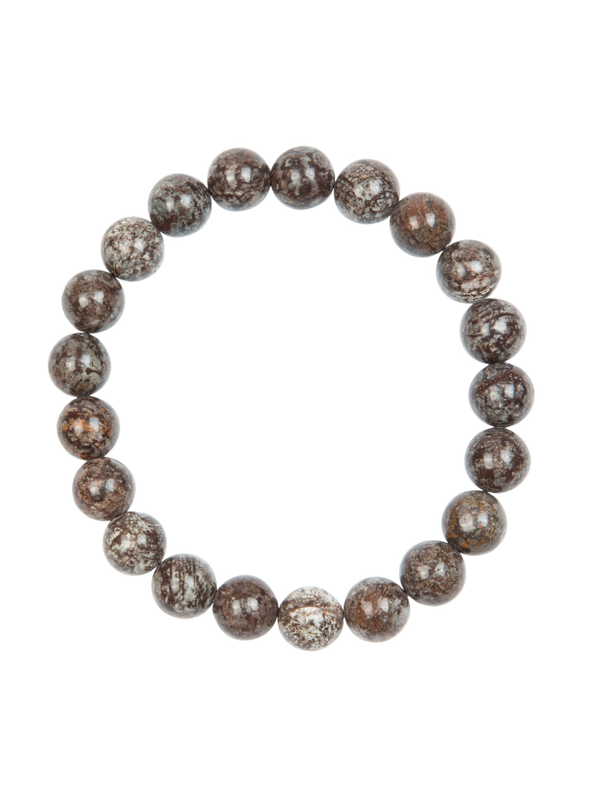 Red Snowflake Stone Stretch Men Bracelet B3233-10MM
