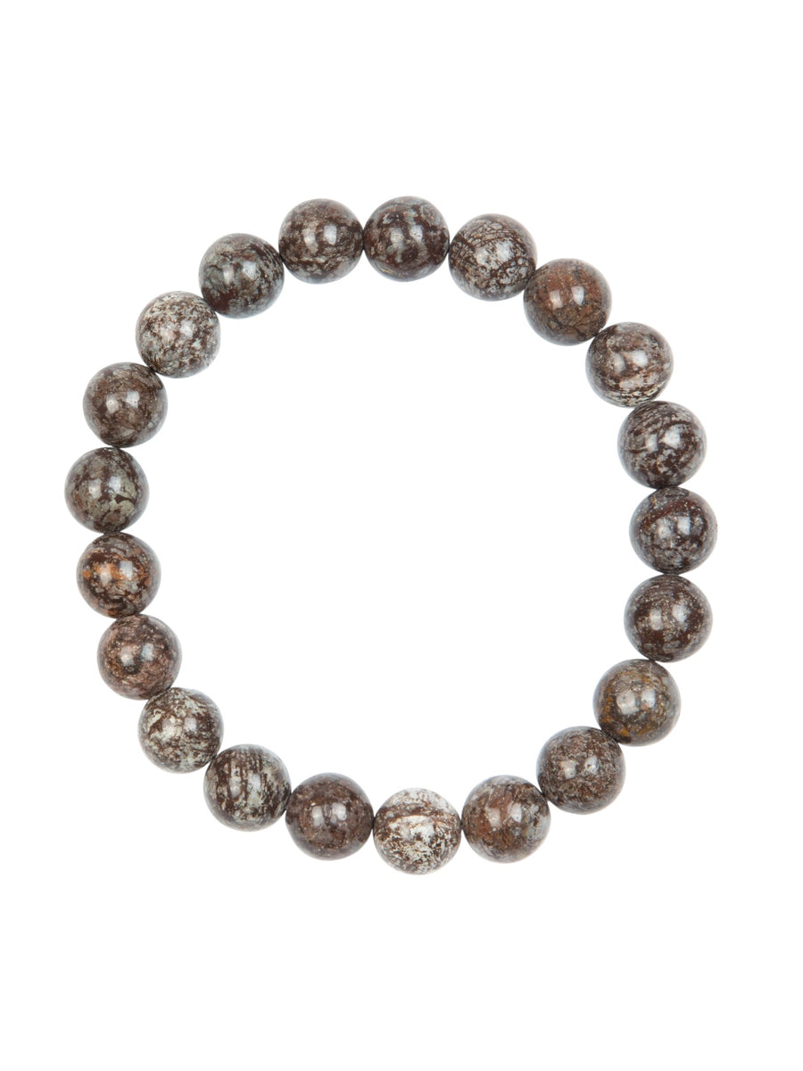 Red Snowflake Stone Stretch Men Bracelet B3233-10MM