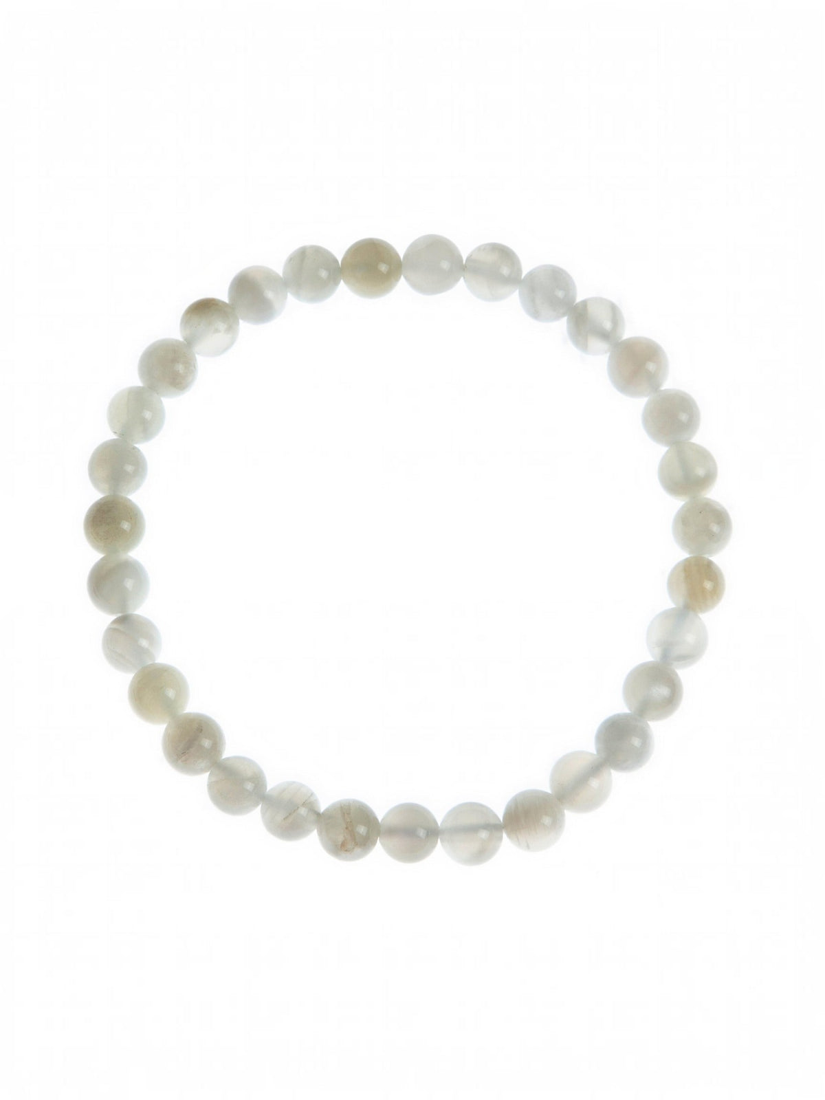 White Moon Stone Stretch Bracelet B3426-6MM