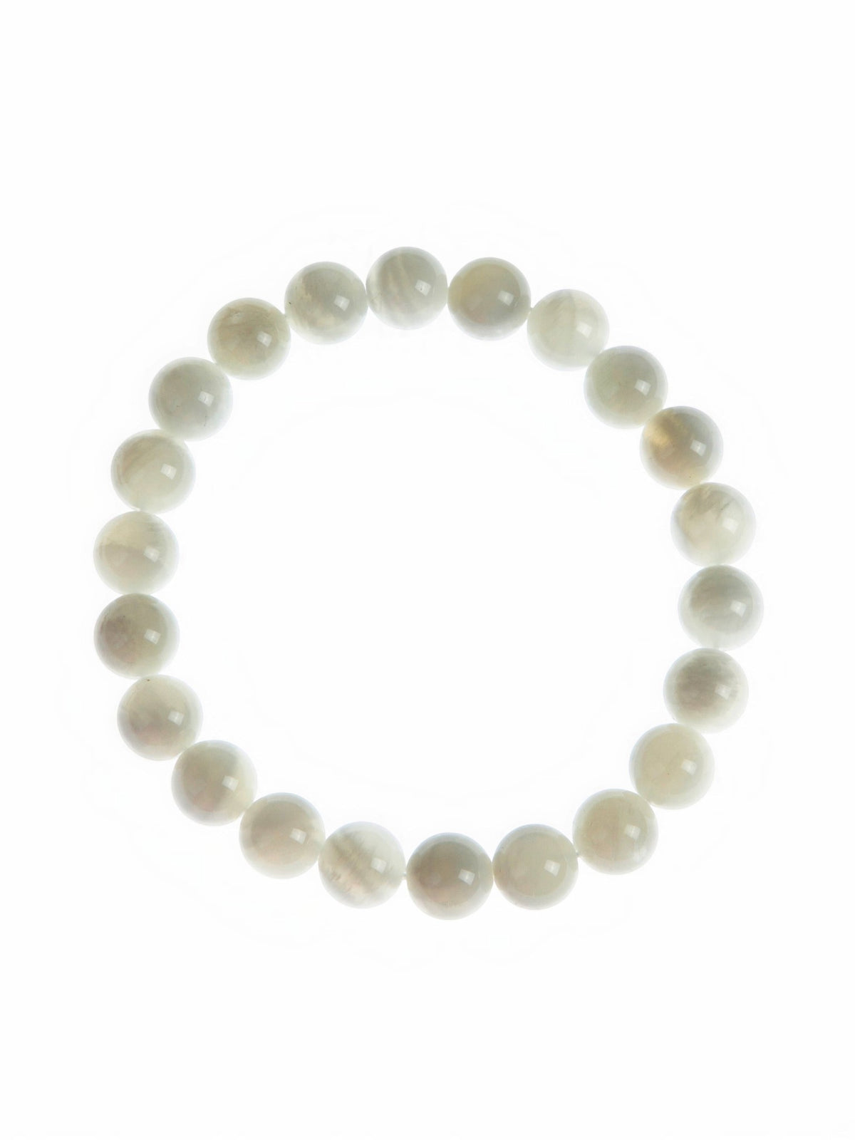 White Moon Stone Stretch Bracelet B3426-8MM