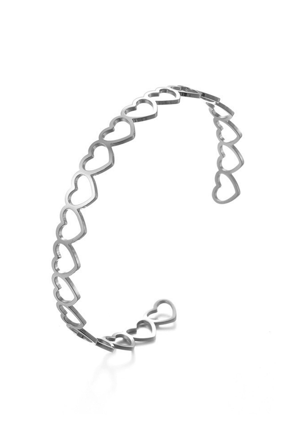Heart Stainless Steel Cuff Bracelet B3432