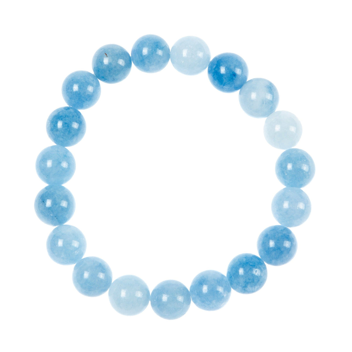 Blue Jade Stone Stretch Bracelet B3434-8MM - view 4
