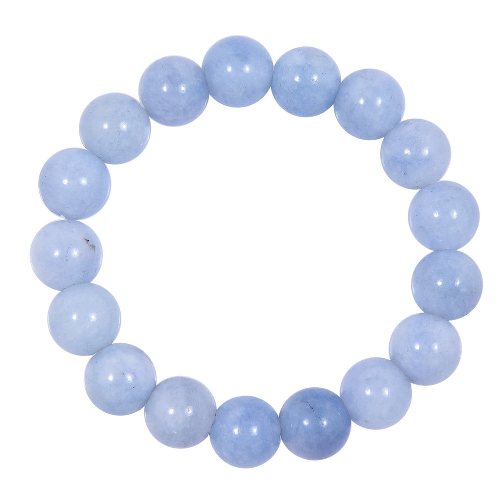 Blue Jade Stone Stretch Bracelet B3434-4MM - view 3