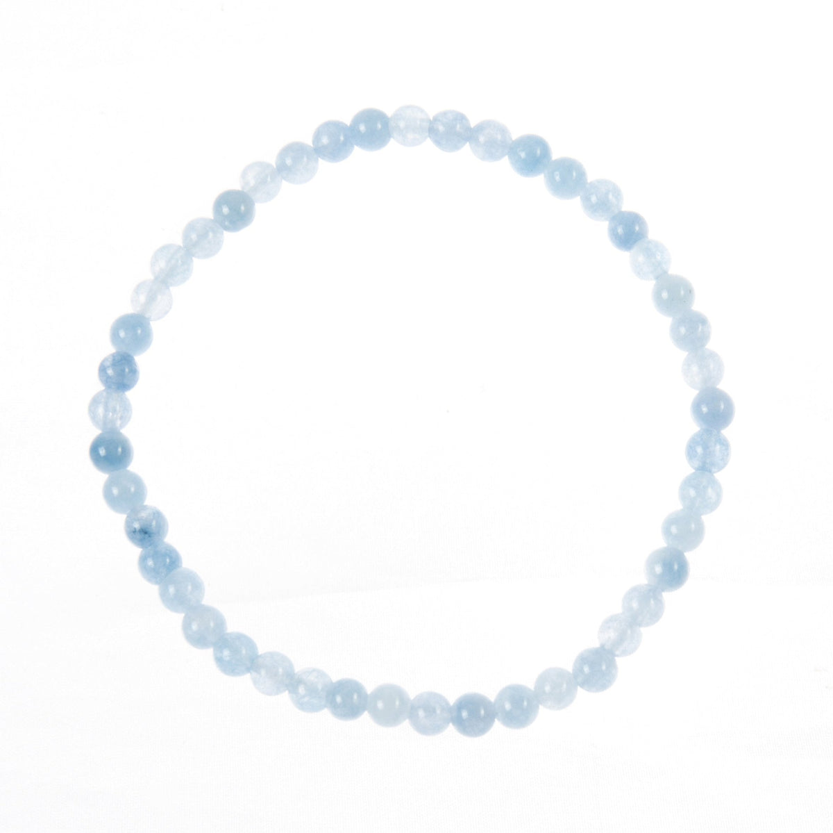 Blue Jade Stone Stretch Bracelet B3434-4MM - view 2