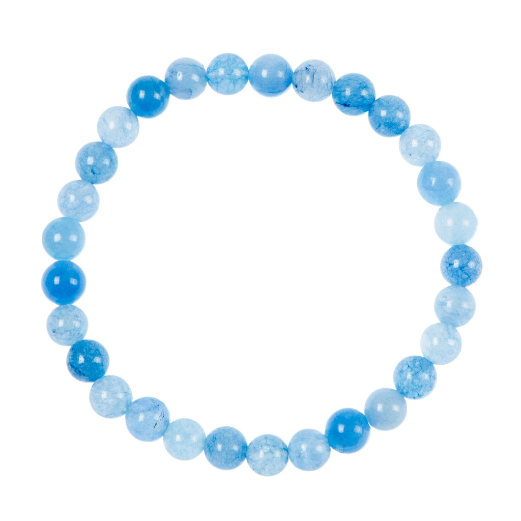 Blue Jade Stone Stretch Bracelet B3434-4MM - view 6
