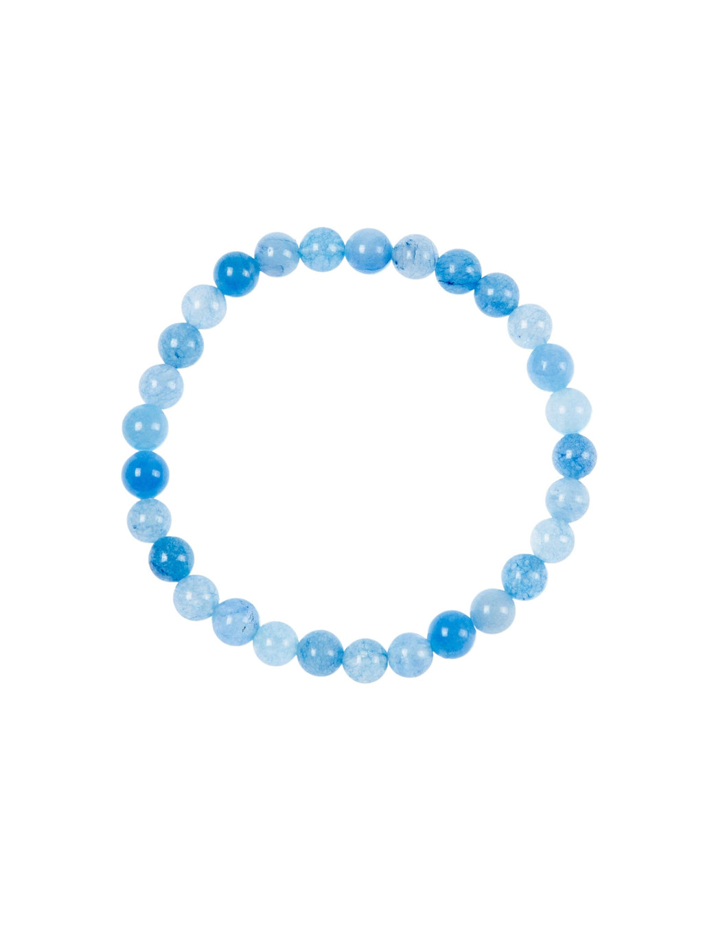Blue Jade Stone Stretch Bracelet B3434-12MM - view 4