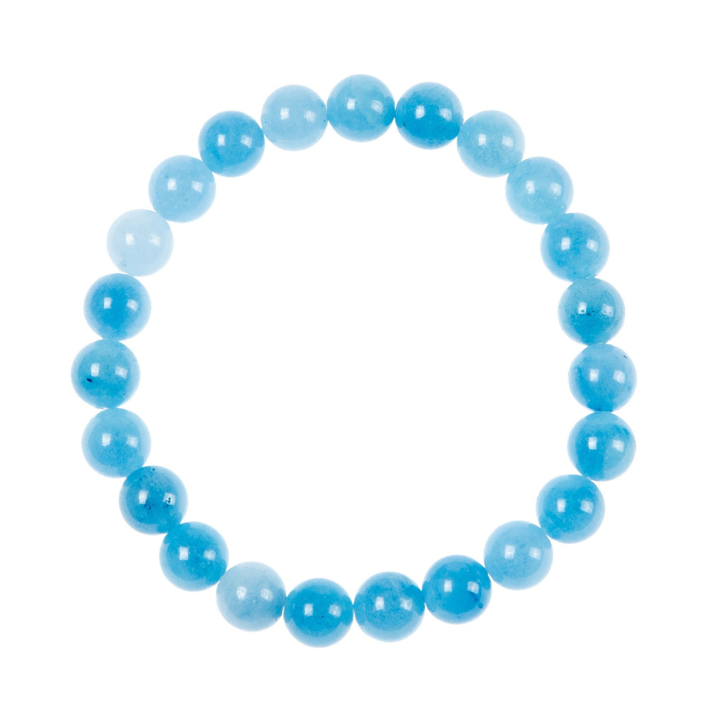 Blue Jade Stone Stretch Bracelet B3434-4MM - view 5