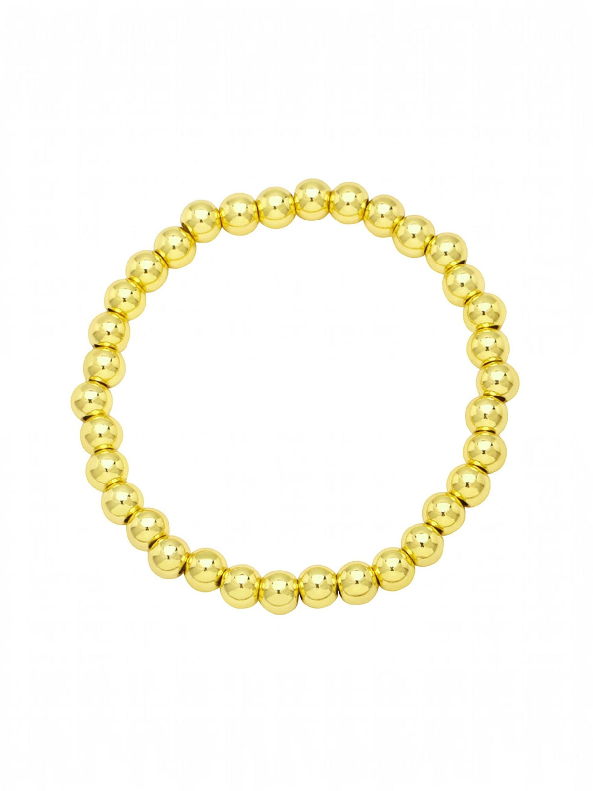 Golden Hematite Bead Stretch Bracelet B3443-Gold-8MM - view 3