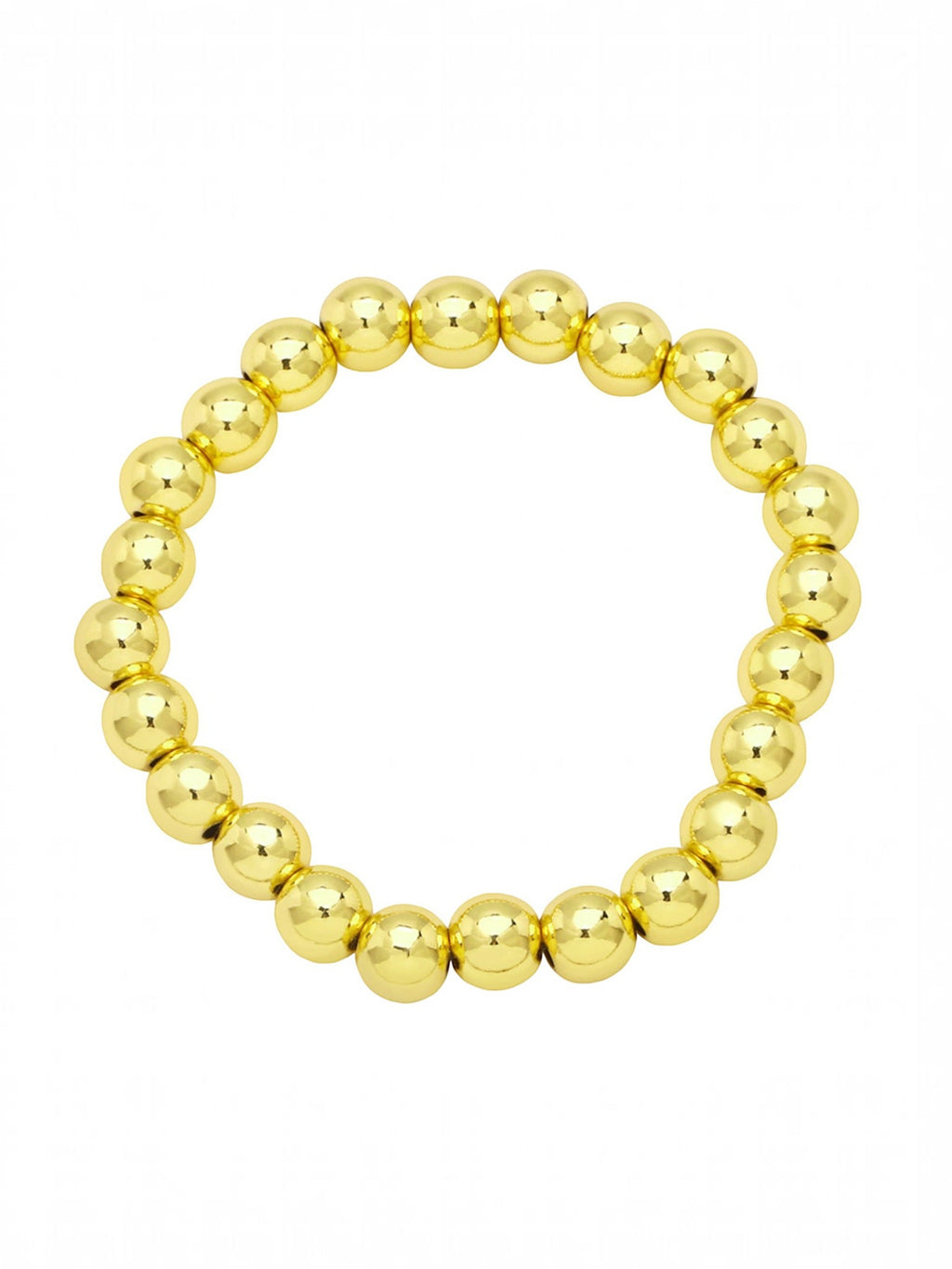 Golden Hematite Bead Stretch Bracelet B3443-Gold-8MM