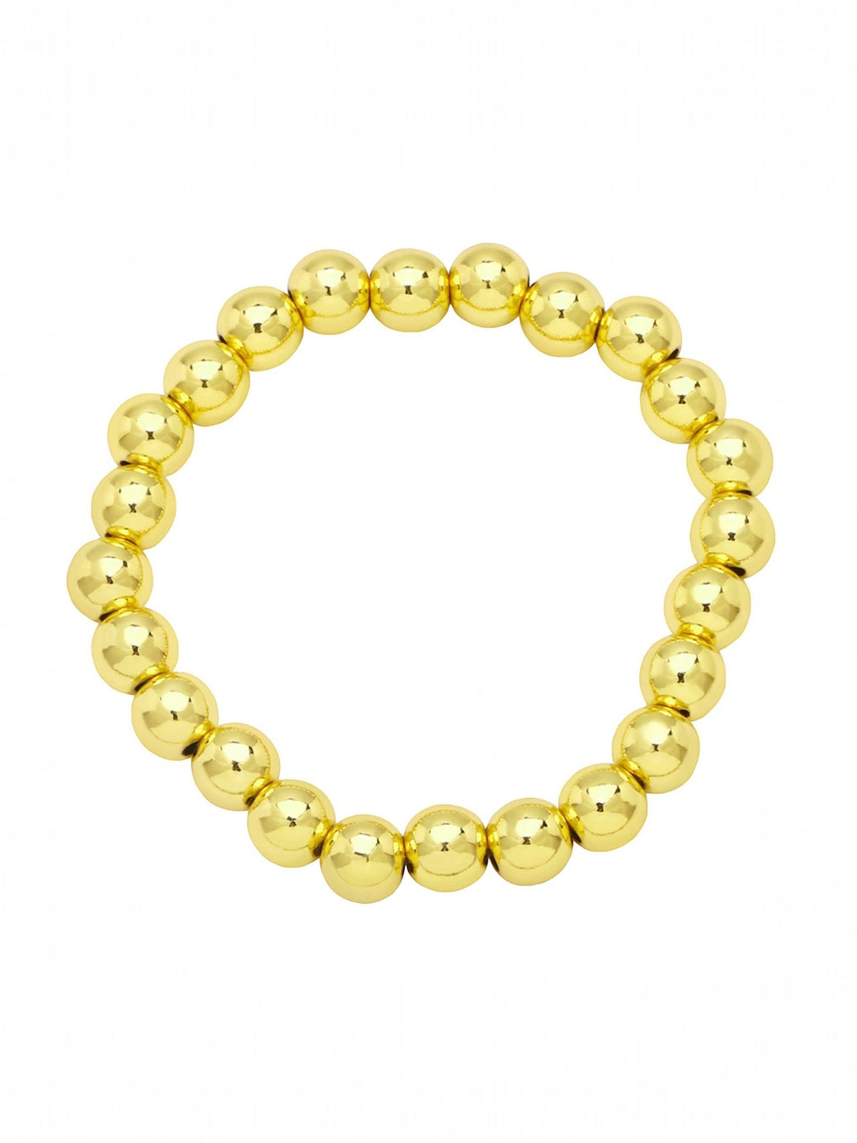 Golden Hematite Bead Stretch Bracelet B3443-Gold-8MM