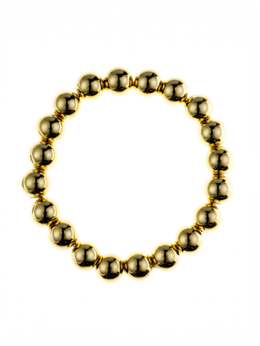 Golden Hematite Bead Stretch Bracelet B3443-Gold-8MM - view 6