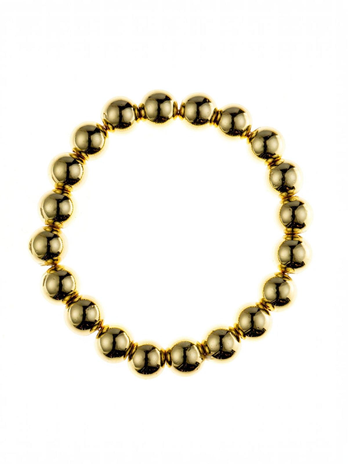 Golden Hematite Bead Stretch Bracelet B3443-Gold-8MM - view 6