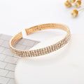 Three Row Rhinestone Cuff Bracelet B3494