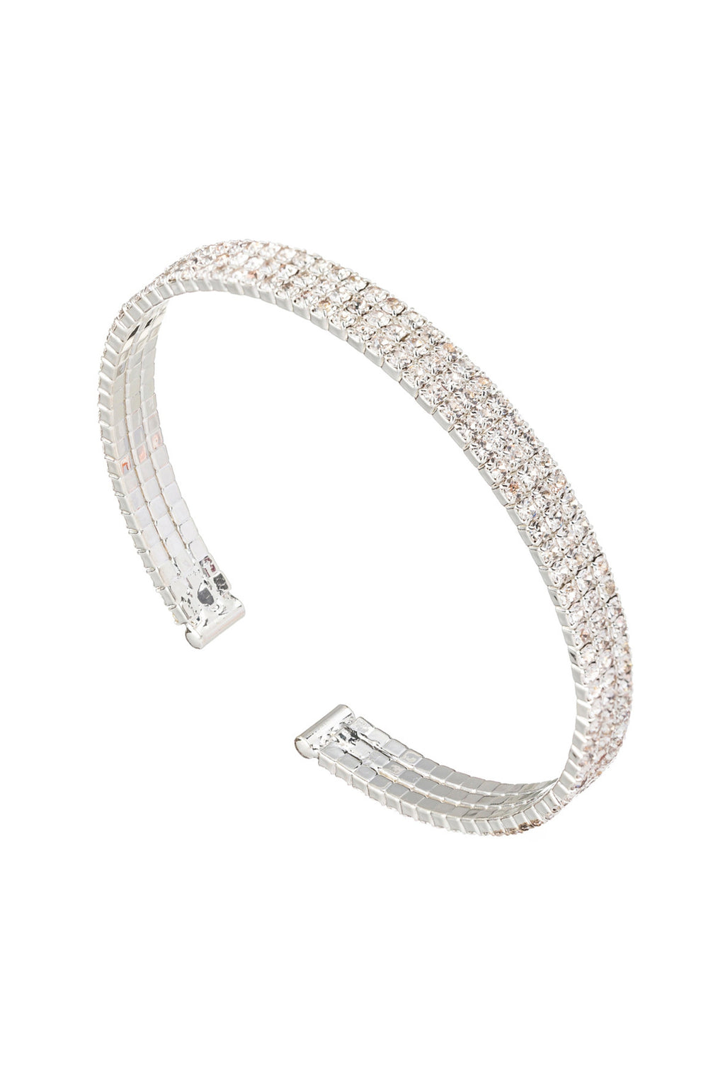 Three Row Rhinestone Cuff Bracelet B3494