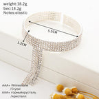 Rhinestone Tassel Cuff Bracelet B3495