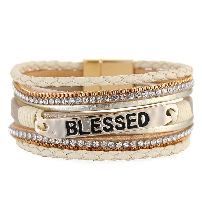 BLESSED Leather Magnetic Bracelet B3548
