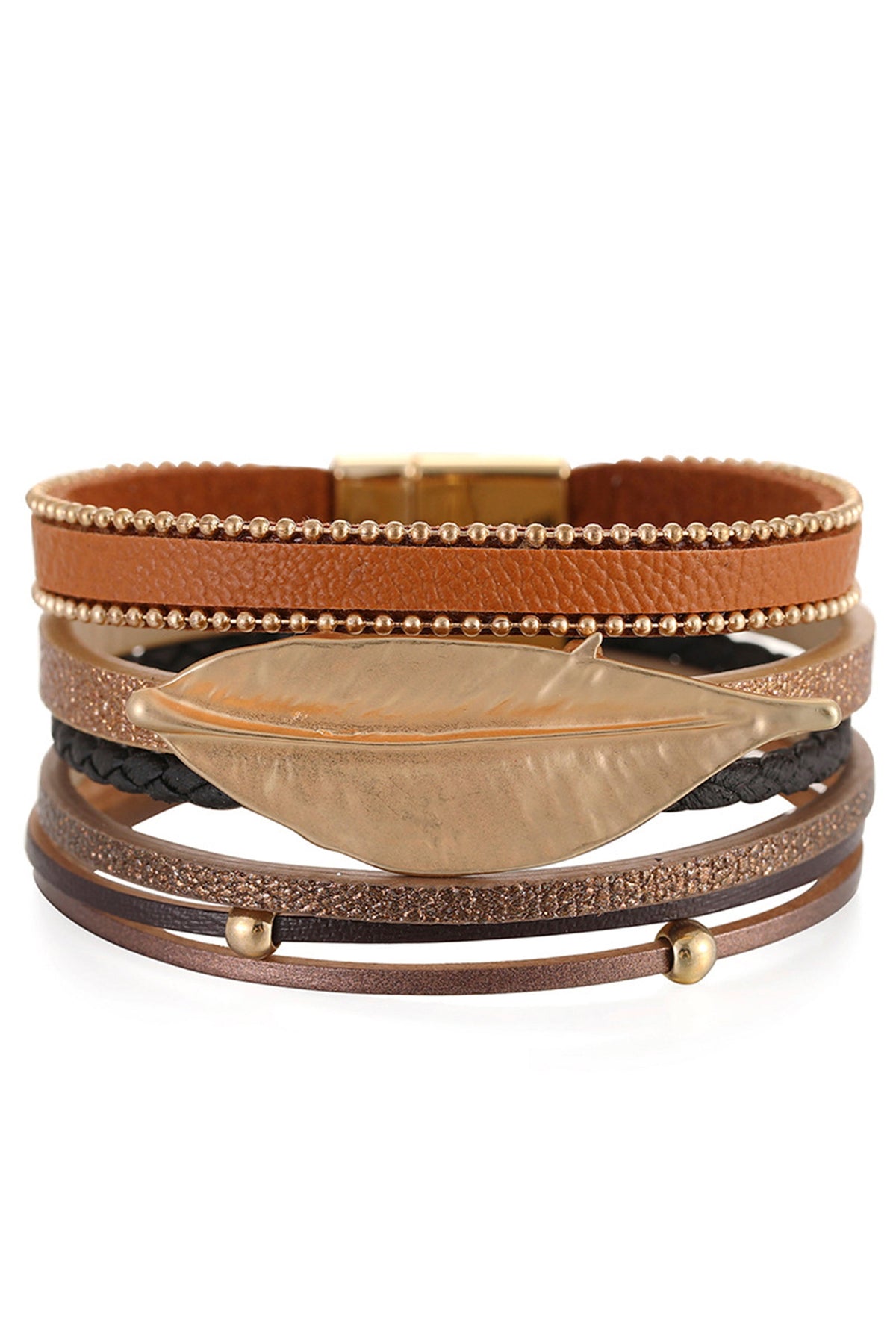 Leaf Leatherette Magnetic Bracelet B3549 - view 6