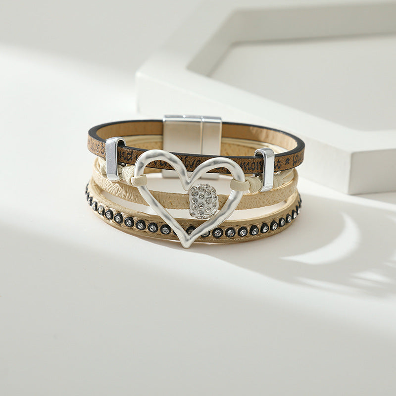 Heart Leatherette Magnetic Bracelet B3580 - view 5