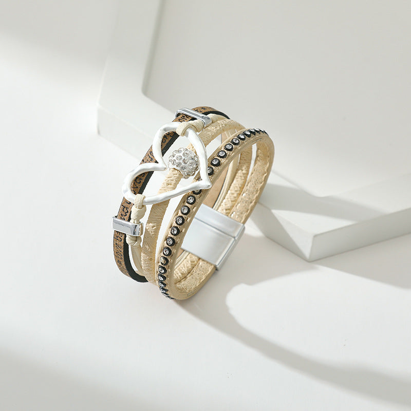 Heart Leatherette Magnetic Bracelet B3580 - view 6
