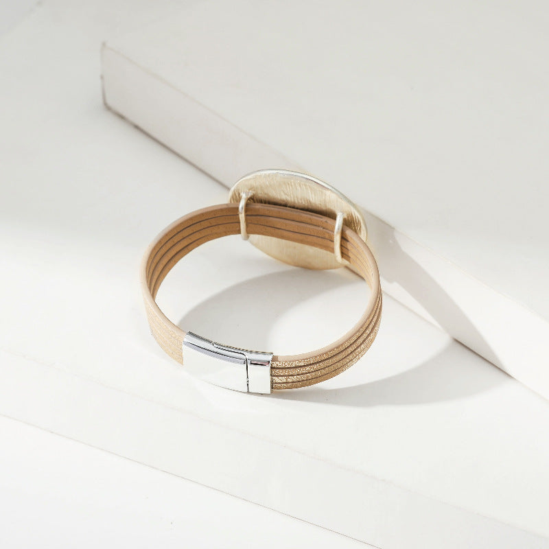 Disc Leather Magnetic Bracelet B3587 - view 6