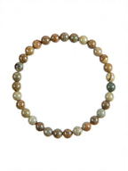 Silver Leaf Jasper Stone Stretch Bracelet B3591-8MM
