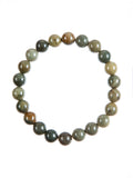 Silver Leaf Jasper Stone Stretch Bracelet B3591-6MM