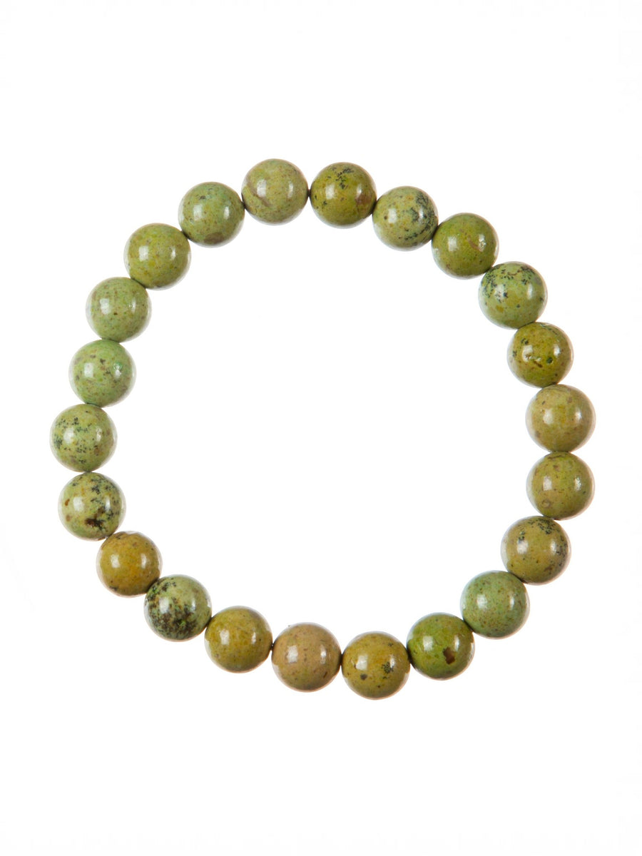 Green Medicinal Stone Stretch Bracelet B3596-8MM