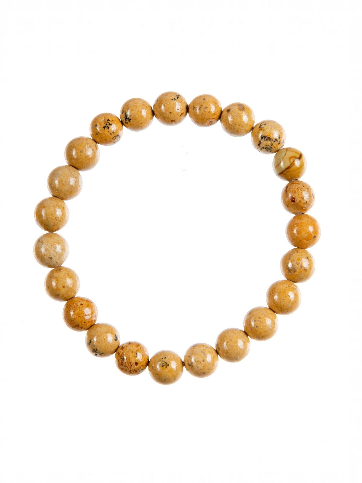 Yellow Medicinal Stone Stretch Bracelet B3597-8MM