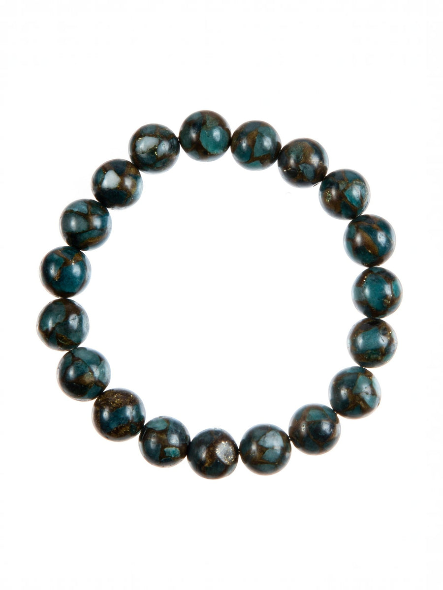 Blue Cloisonne Stone Stretch Bracelet B3599-10MM