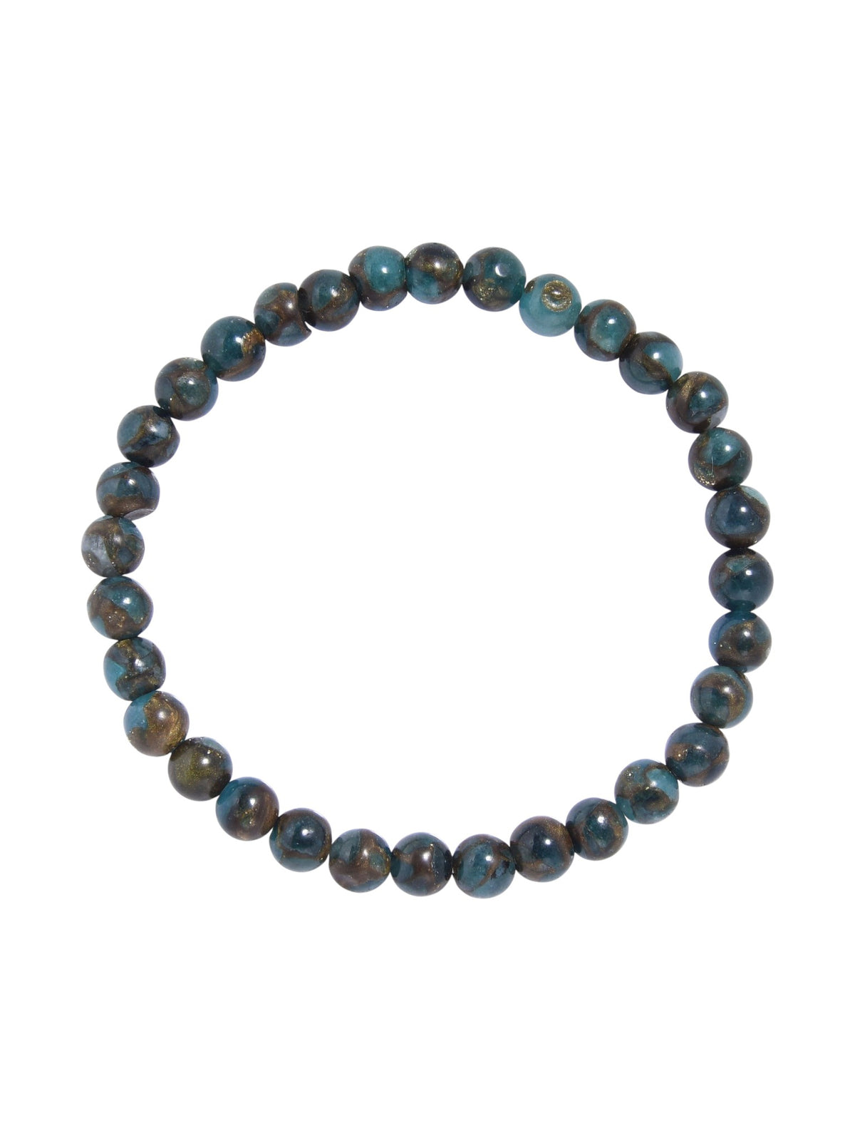 Blue Cloisonne Stone Stretch Bracelet B3599-6MM - view 3
