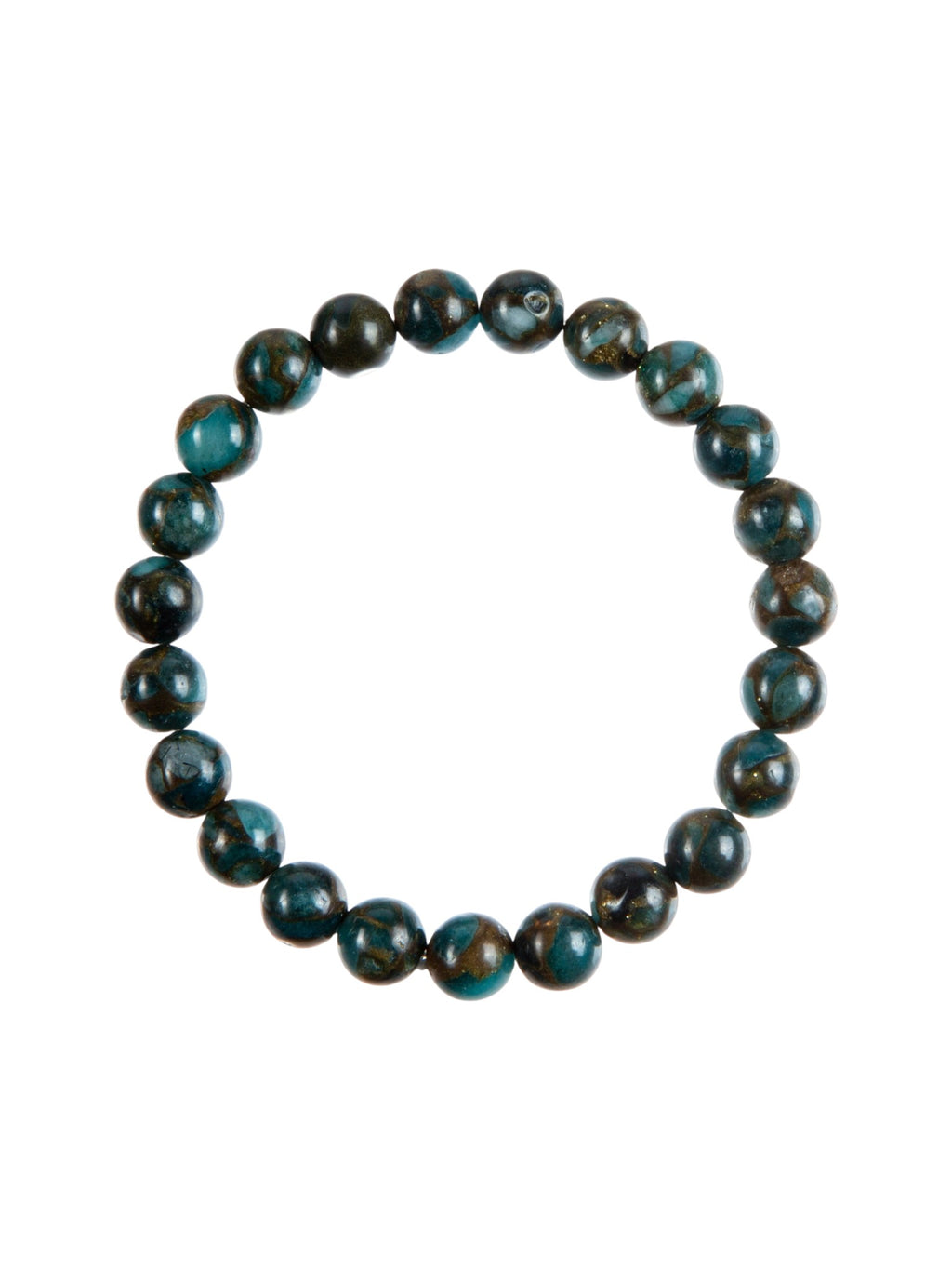 Blue Cloisonne Stone Stretch Bracelet B3599-6MM - view 2