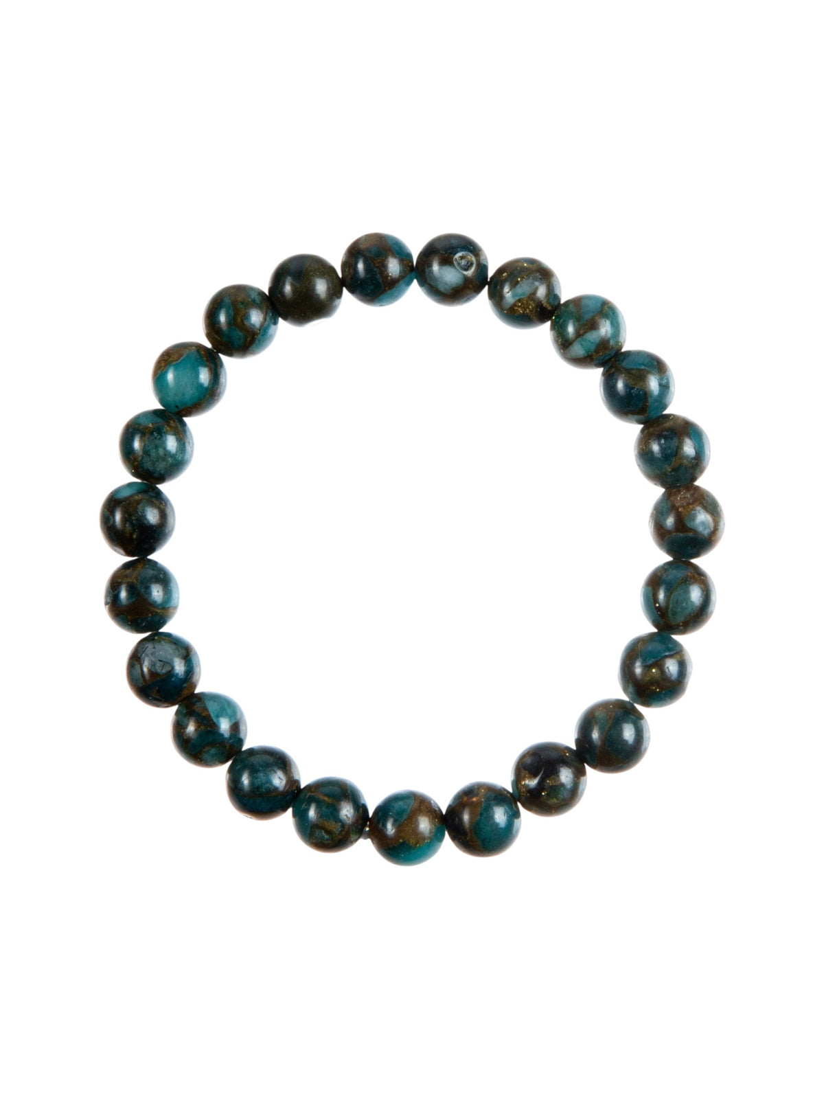 Blue Cloisonne Stone Stretch Bracelet B3599-6MM - view 2
