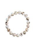 White Shell Turquoise Stone Stretch Bracelet B3602-10MM