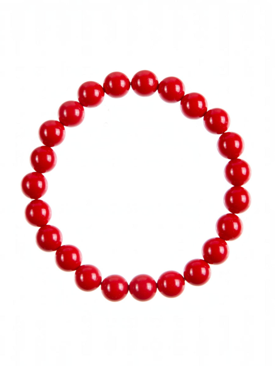 Coral Jade Stone Stretch Bracelet B3605-8MM