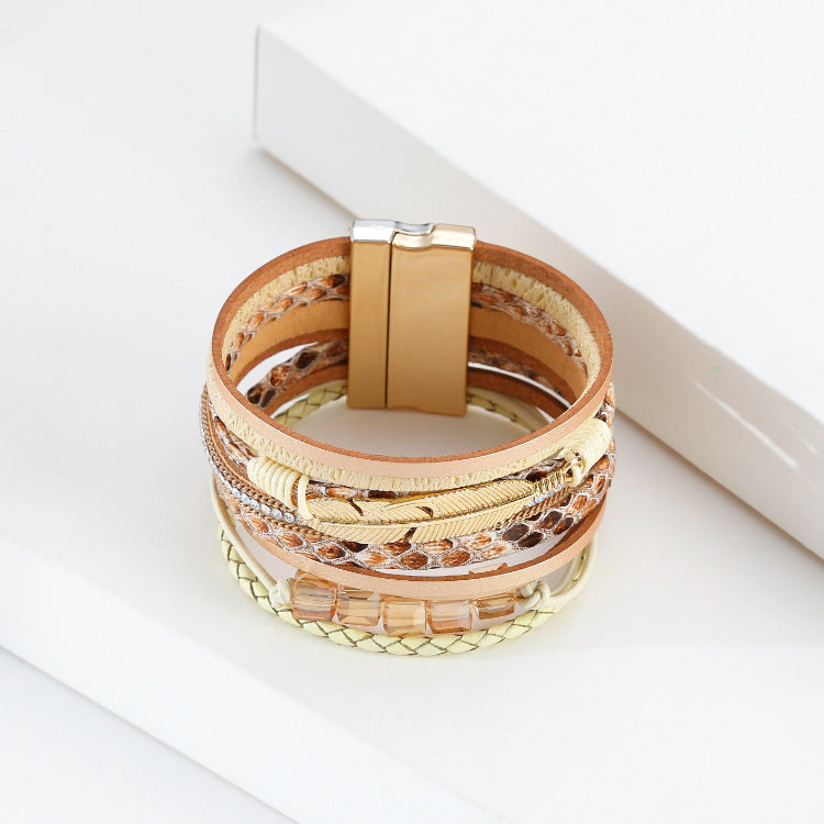 Leaf Leatherette Magnetic Bracelet B3608 - view 4